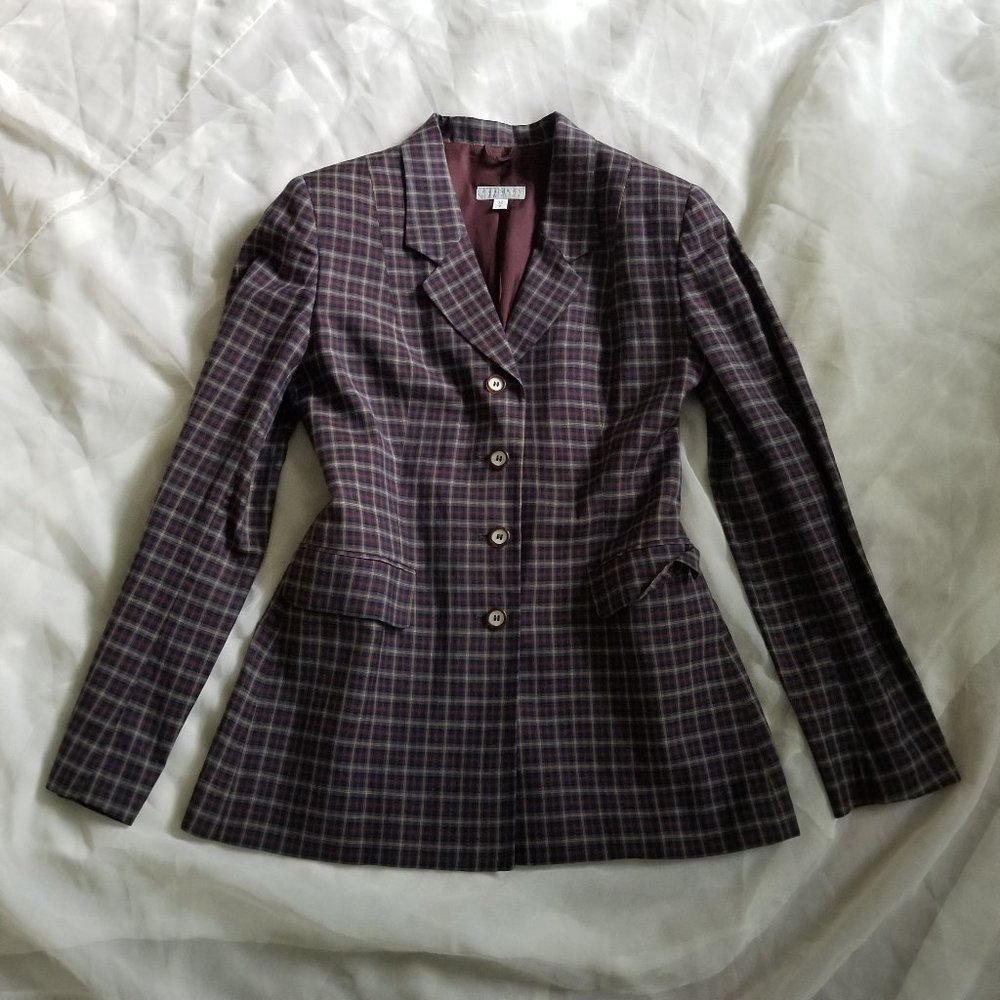 Barneys New York  Plaid   Blazer Jacket
